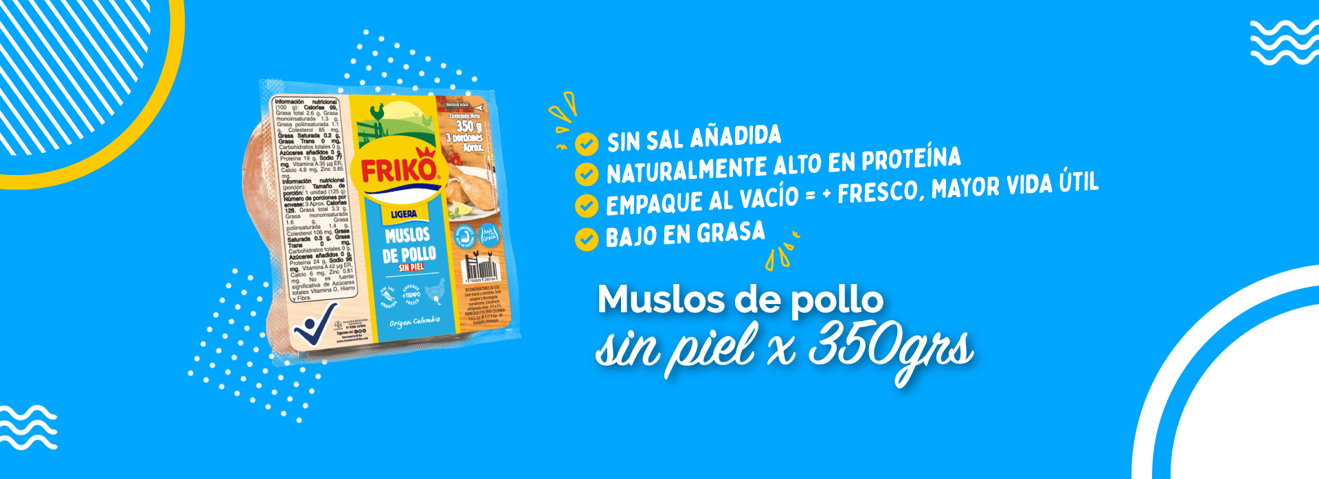 Muslos de pollo al vacío Friko 350 gramos
